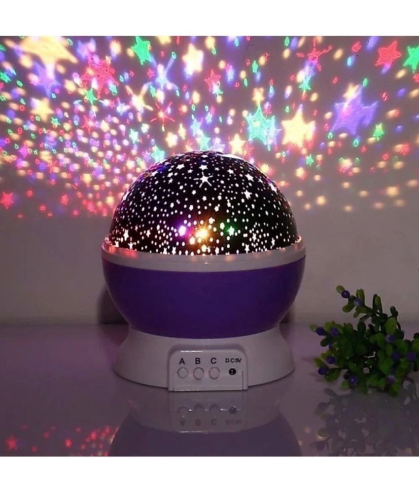     			FLOZACK  Star Master Colorful LED 360 Degree Rotating Moon Light Projector Night - Multicolor Night Lamp ( Pack of 1 )