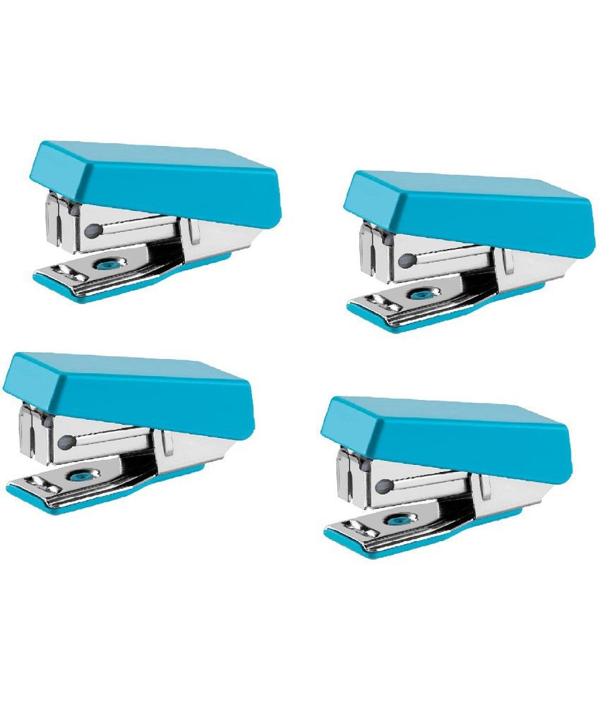     			Kangaro Desk Essentials MINI-10 All Metal Half Strip, Turquoise Blue, Set of 4 Stapler
