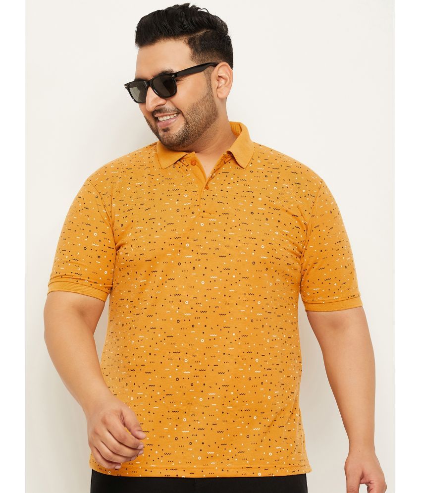     			MXN Pack of 1 Cotton Blend Regular Fit Printed Half Sleeves Men's Polo T Shirt ( Mustard )