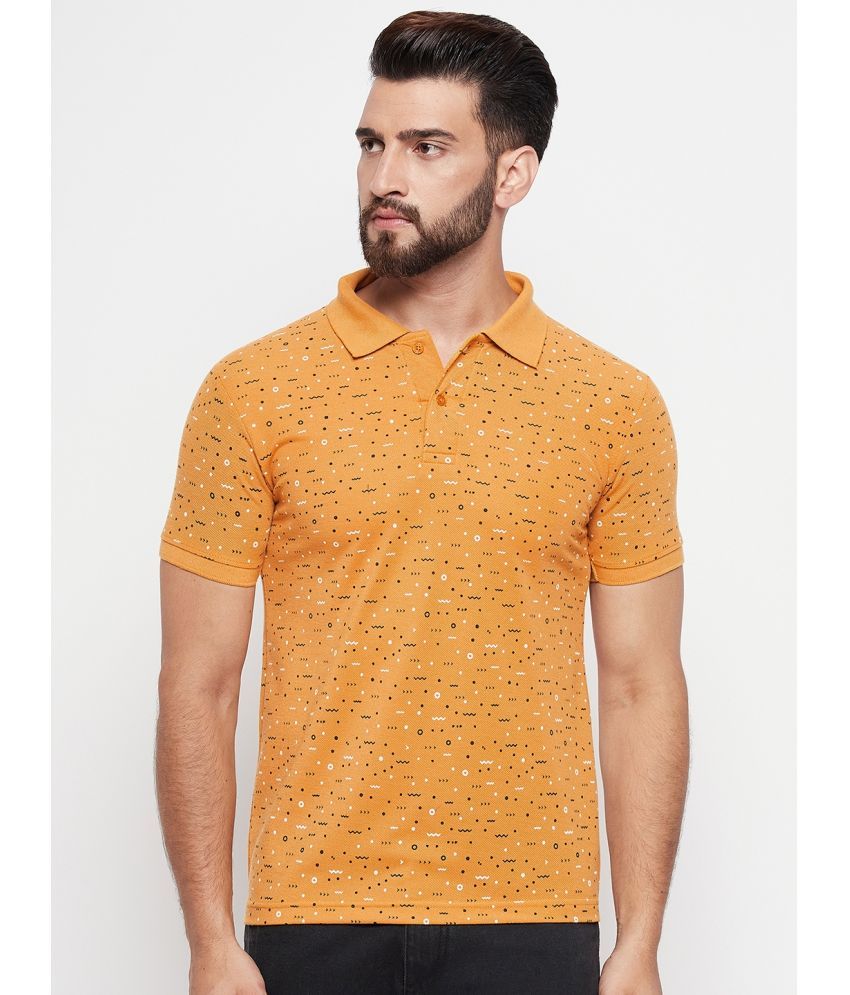     			MXN - Mustard Cotton Blend Regular Fit Men's Polo T Shirt ( Pack of 1 )