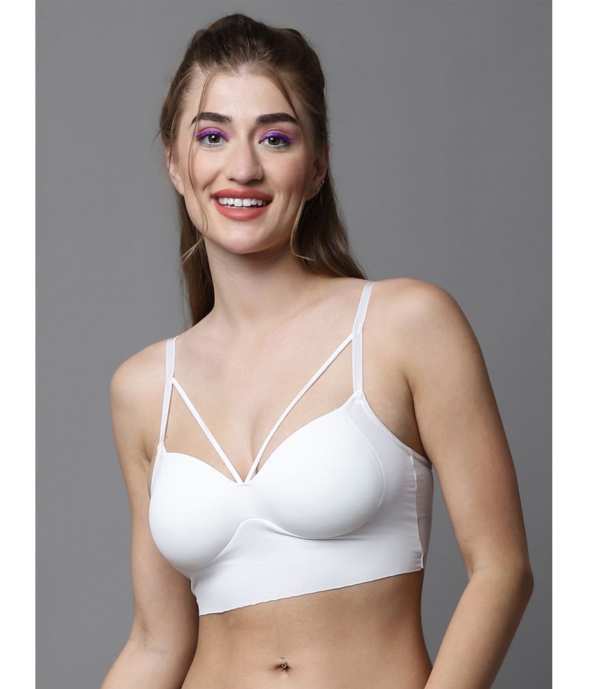     			PrettyCat - White Polyester Lightly Padded Women's Bralette Bra ( Pack of 1 )