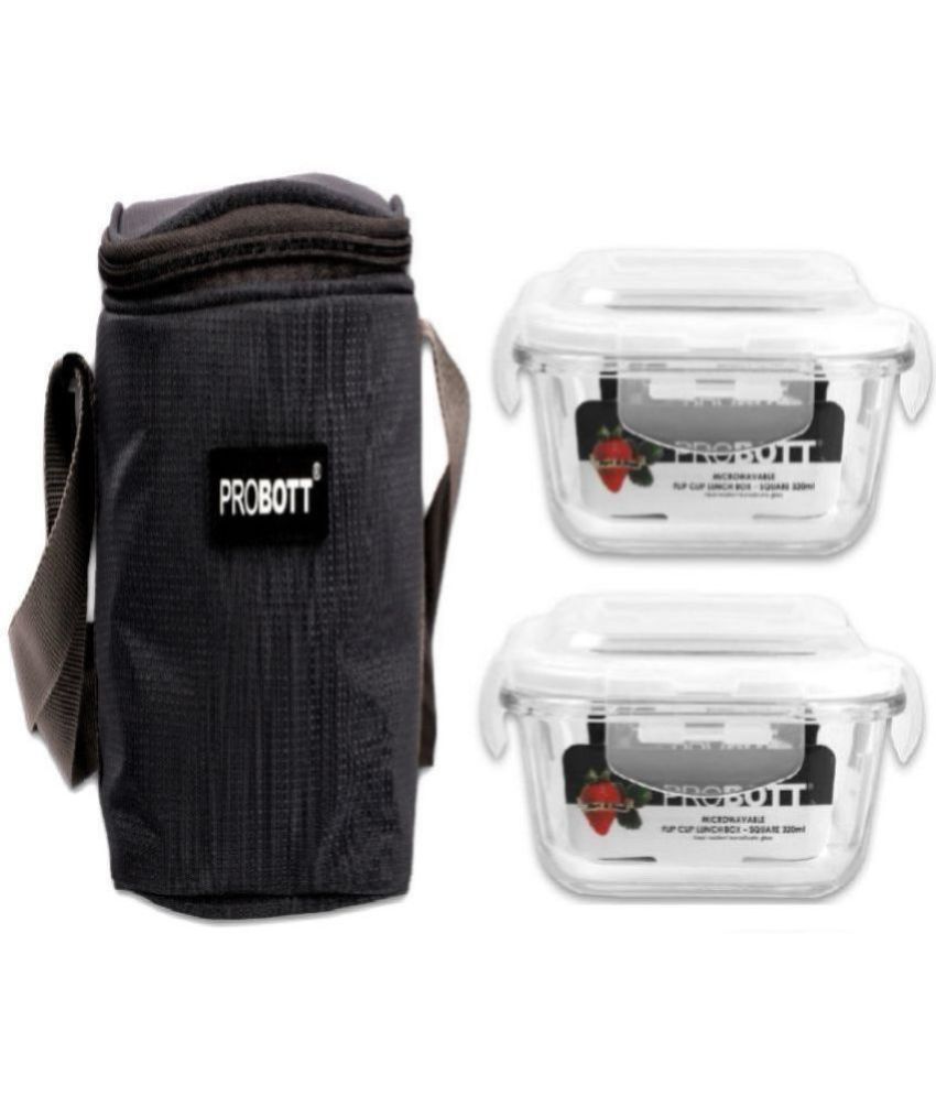     			Probott - PV 222 SS Glass Lunch Box 2 - Container ( Pack of 1 )