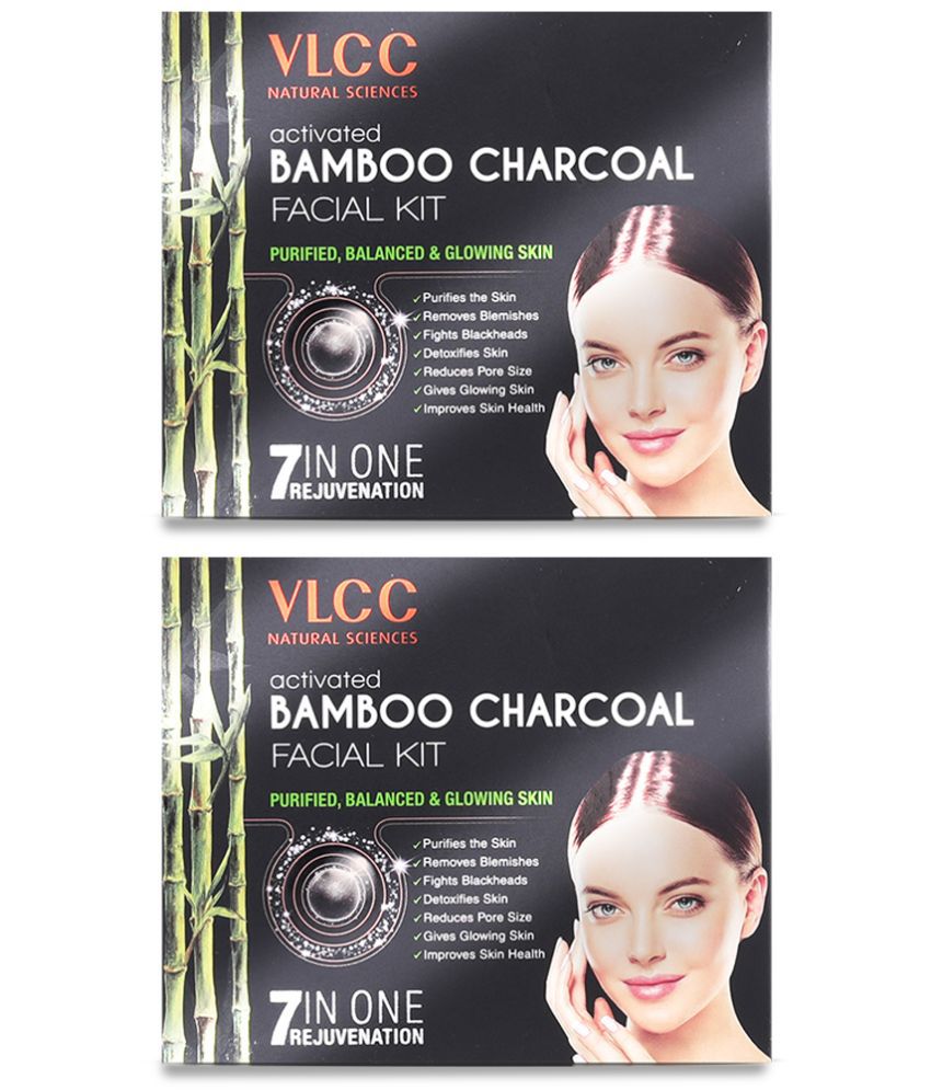     			VLCC Activated Bamboo Charcoal Facial Kit Balanced & Glowing Skin, 60 g (Pack of 2)