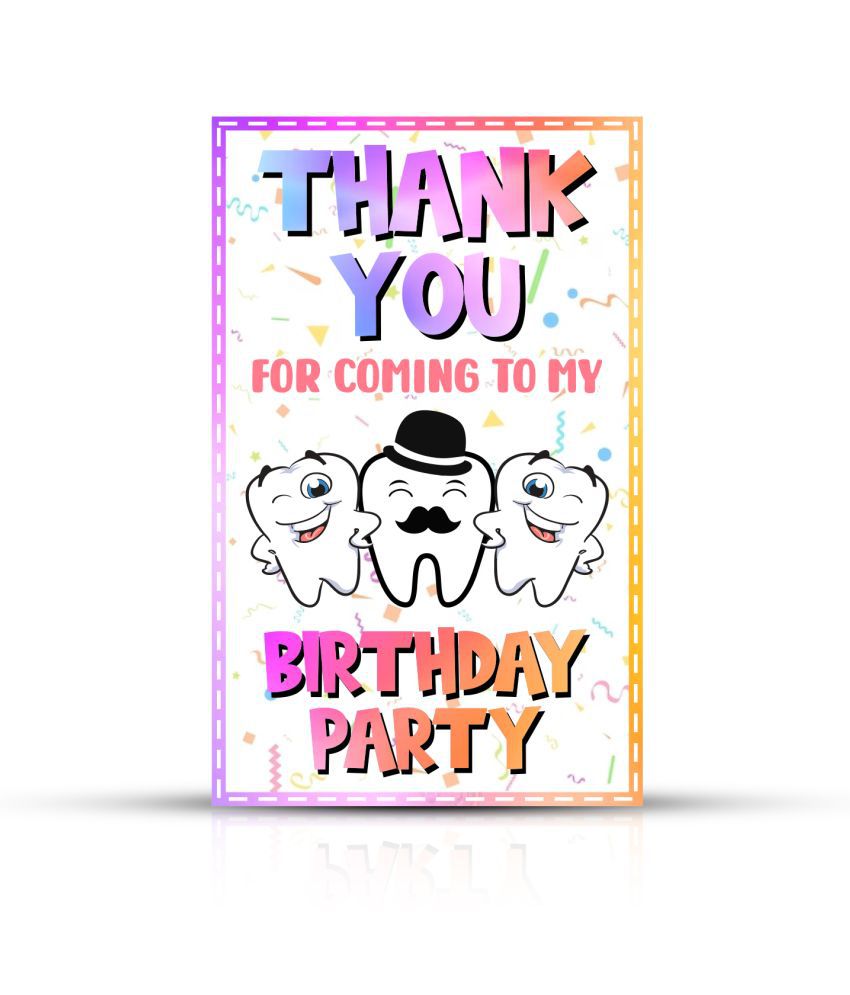    			Zyozi Tooth Theme Thank You Tags for Making My Party Little Special, Multi Color Tooth Theme Thank You Card for Birthday Thanks Giving Favor (Pack of 20)