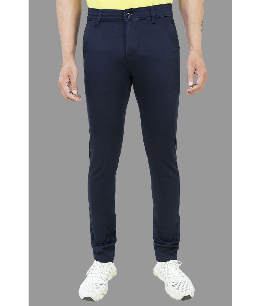     			plounge - Navy Blue Cotton Blend Slim Fit Men's Jeans ( Pack of 1 )