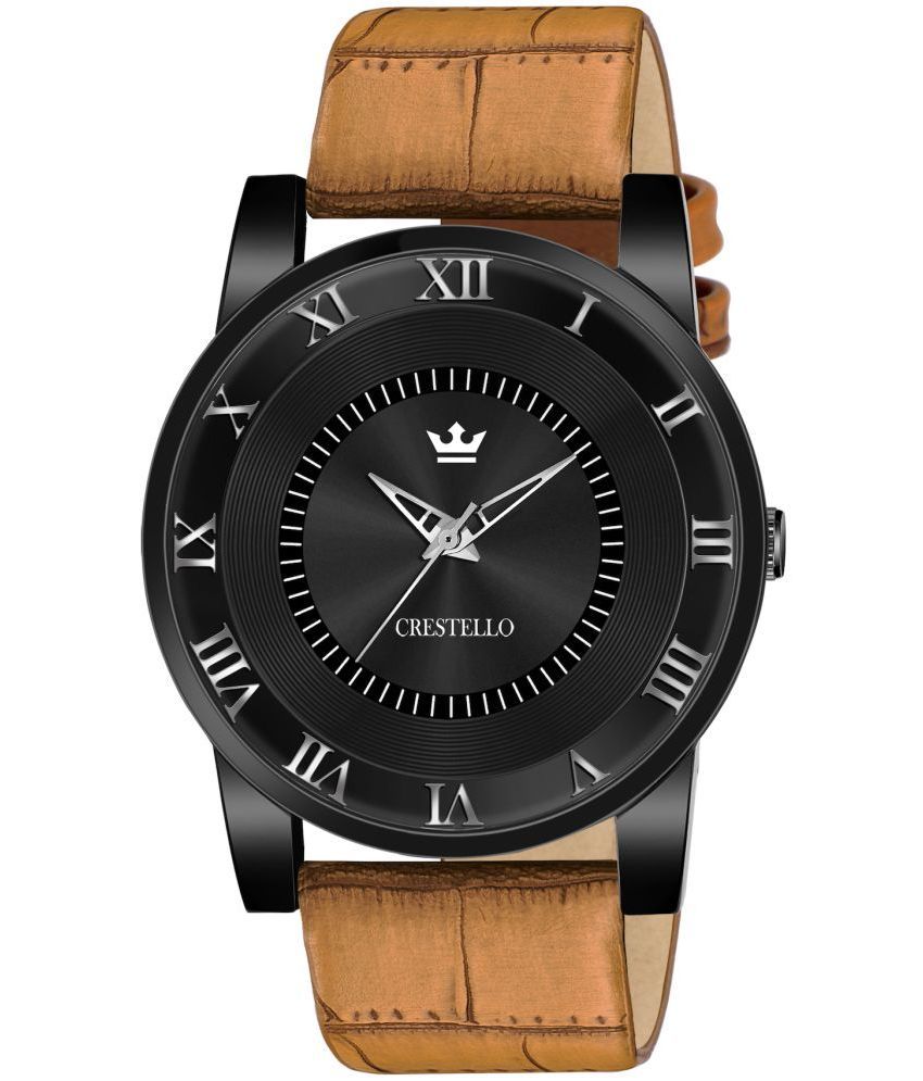     			Crestello - Brown Leather Analog Men's Watch