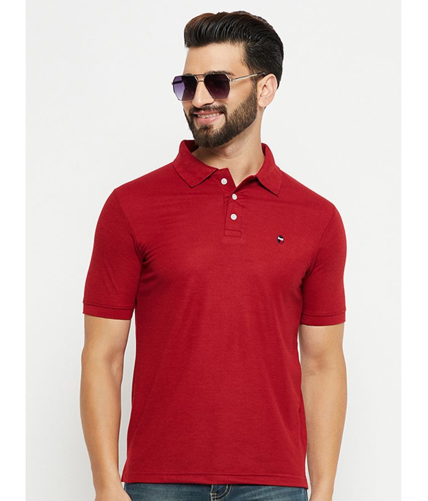     			Emerald - Maroon Cotton Blend Regular Fit Men's Polo T Shirt ( Pack of 1 )