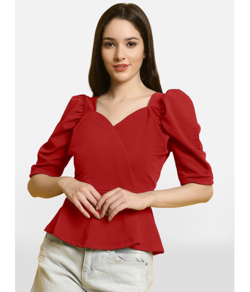     			Fabflee - Red Polyester Women's Peplum Top ( Pack of 1 )