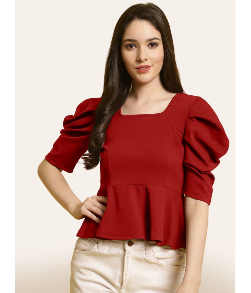     			Fabflee - Red Polyester Women's Peplum Top ( Pack of 1 )