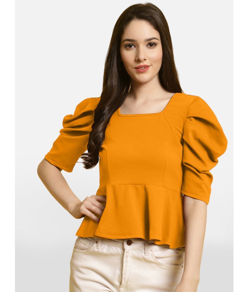     			Fabflee - Yellow Polyester Women's Peplum Top ( Pack of 1 )