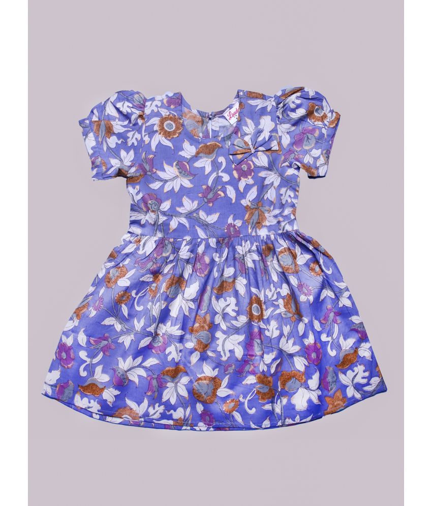     			Laadan - Light Blue Cotton Girls A-line Dress ( Pack of 1 )