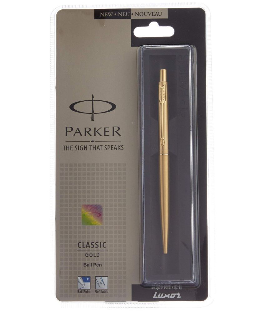     			Parker Classic Gold GT Ball Pen, Pack Of 3