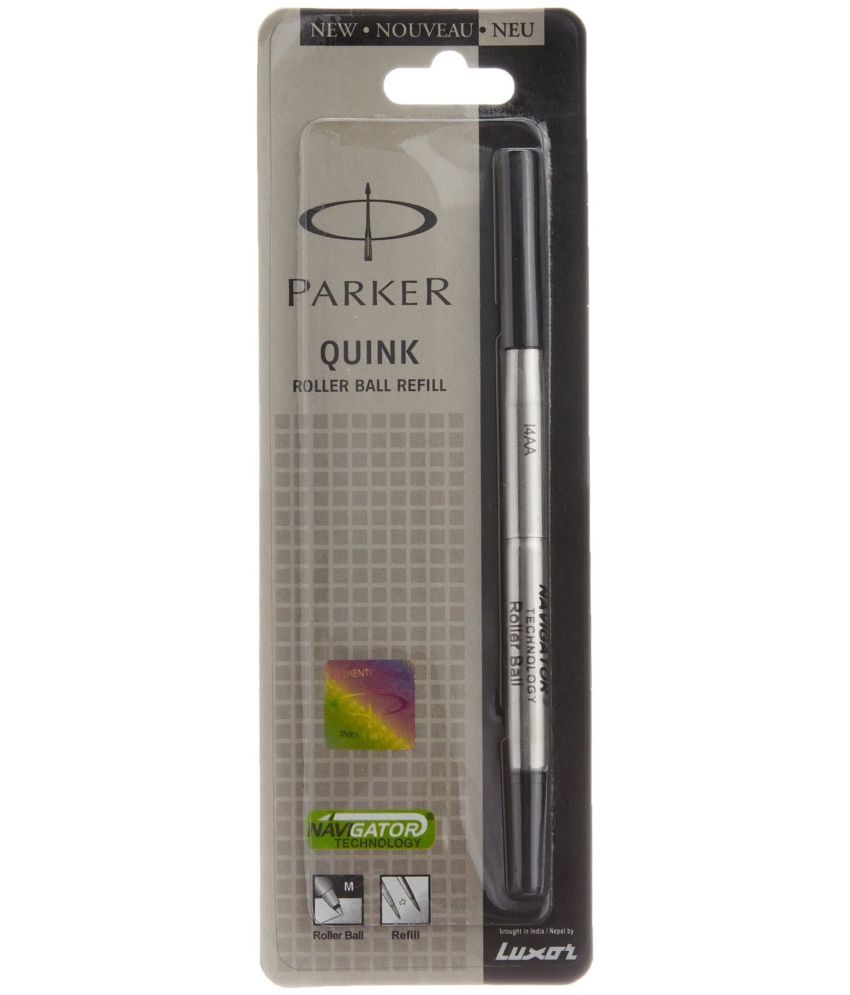     			Parker Quink Roller Ball Pen Refill, Black, Pack Of 10