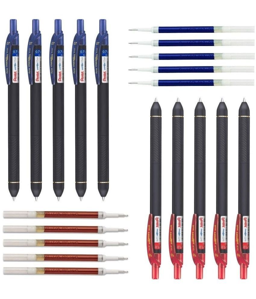     			Pentel EnerGel Click 0.7mm Metal Tip (EnerGel Click Pen Blue 5, Red 5 & LR7 Refill Blue 5, Red 5)