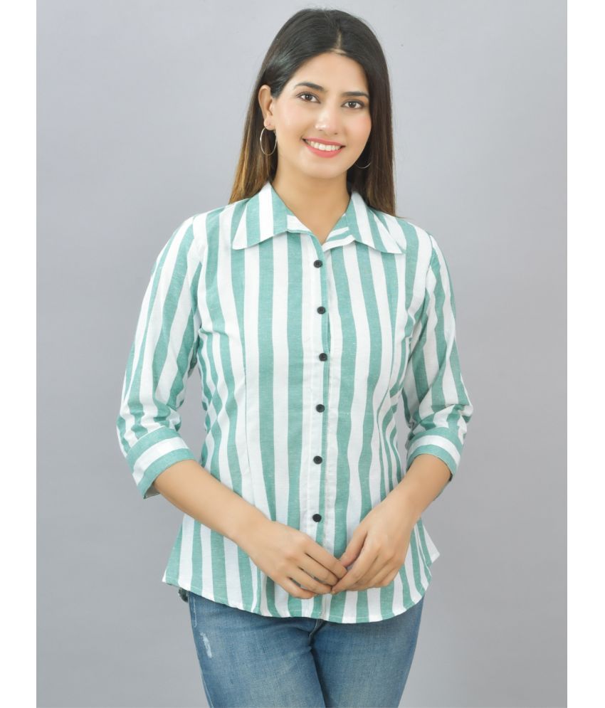     			QuaClo - Green Cotton Women's Shirt Style Top ( Pack of 1 )