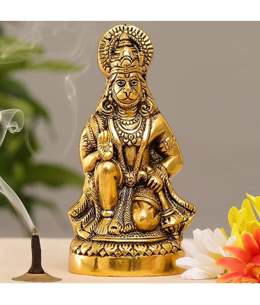     			VARKAUS - Brass Lord Hanuman Idol ( 14 cm )