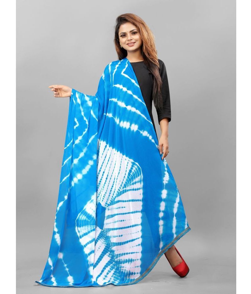     			Aika - Turquoise Chiffon Women's Dupatta - ( Pack of 1 )