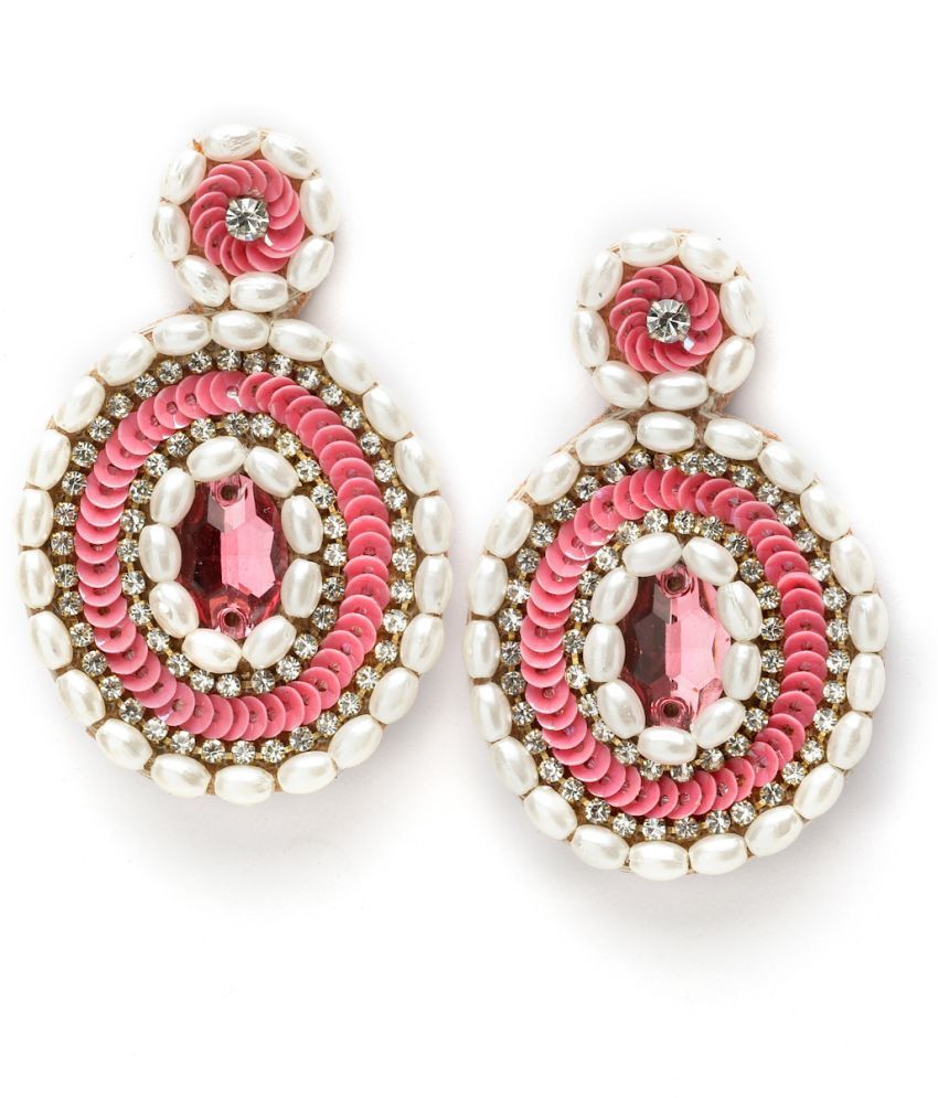     			Anekaant - Pink Danglers Earrings ( Pack of 1 )