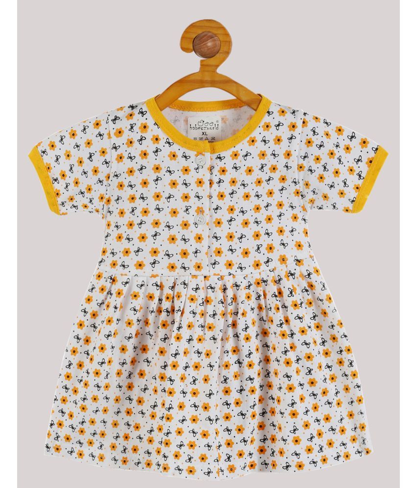     			Babeezworld - Yellow Cotton Baby Girl Dress ( Pack of 1 )