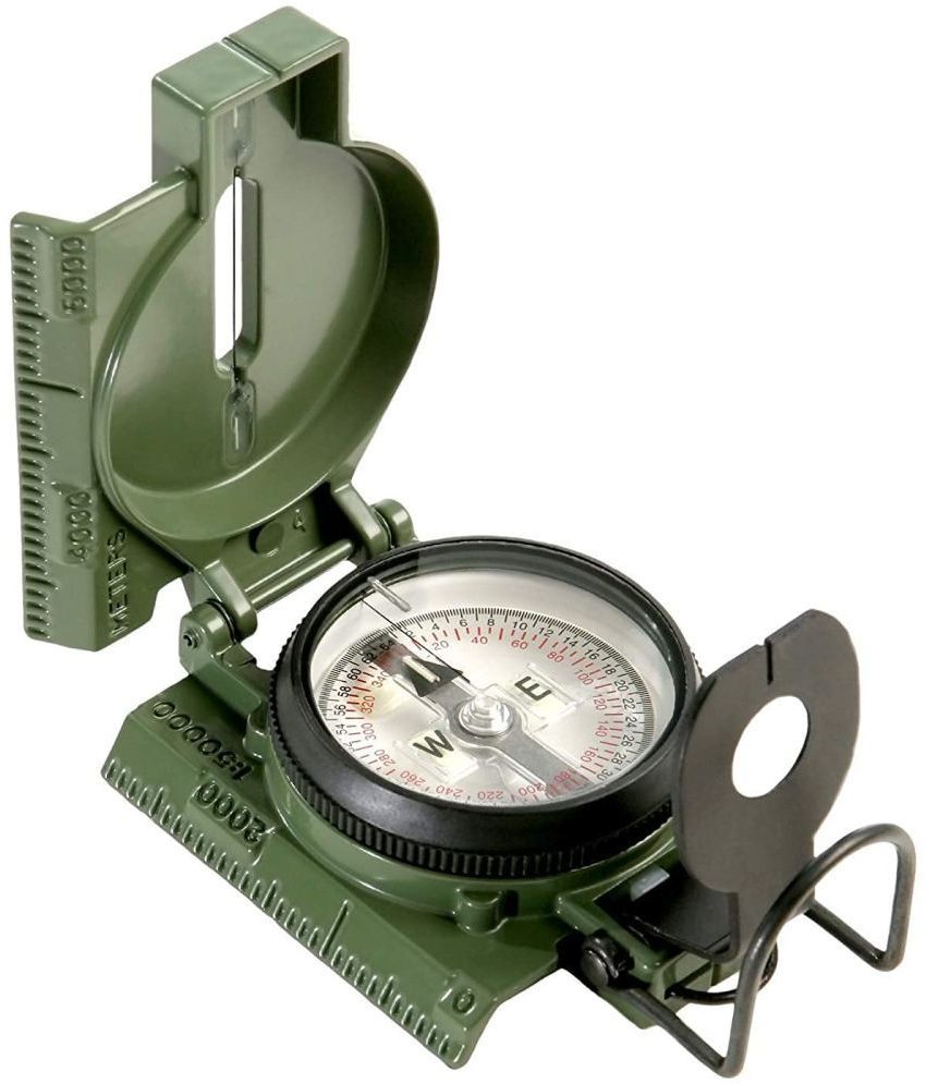     			Hand Held Military Lensatic Sighting Compass or Camping, Boy Scout, Geology Activities  (Green)