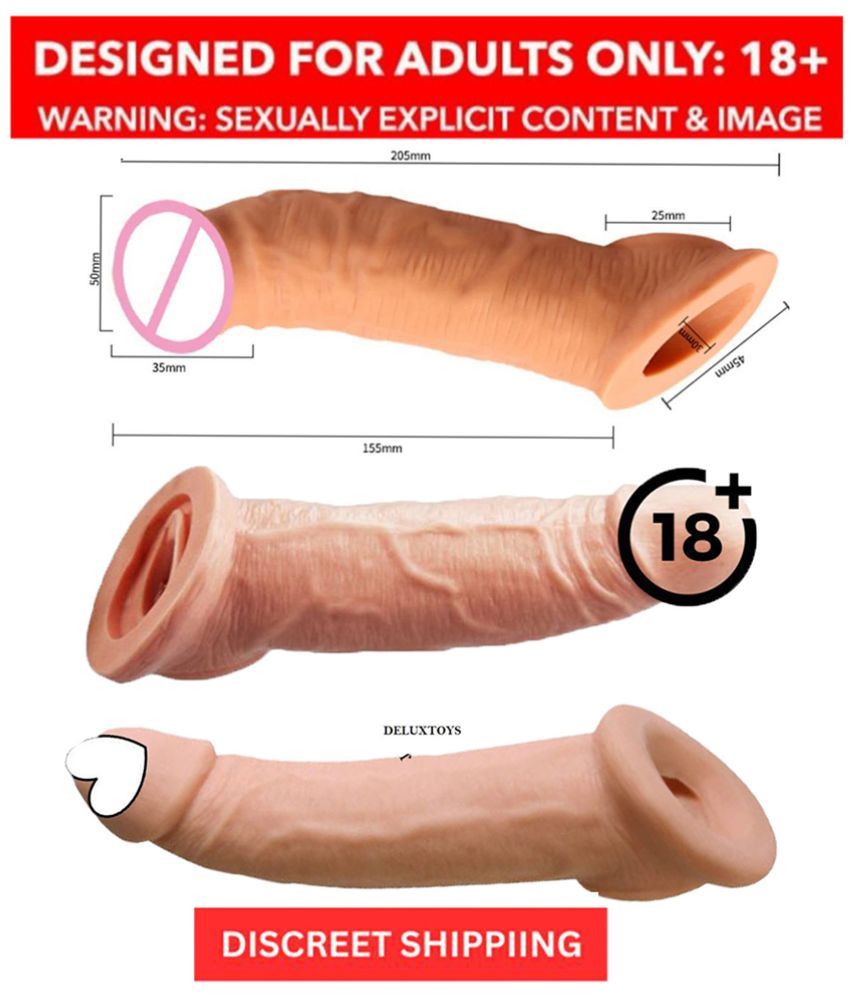     			KAMAHOUSE PREMIUM QUALITY REUSABLE 8.75" REALISTIC PENIS SLEEVES with  SOLID HEAD EXTRA INCHES