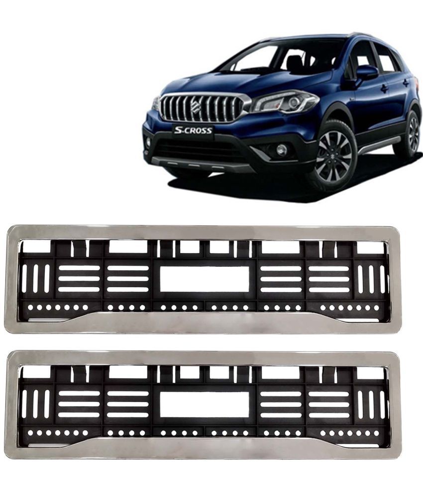     			Kingsway Car Number Plate Frames Chrome for Maruti Suzuki S Cross, 2018 - 2019 Model, Car Registration Plate Holders, Licence Plate Covers (Front and Rear), Universal Size 51.5 x 14.5 cm