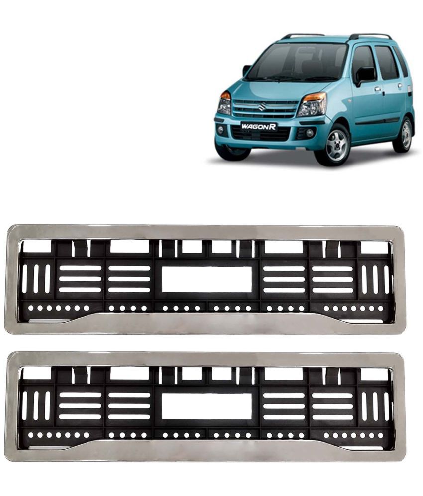     			Kingsway Car Number Plate Frames Chrome for Maruti Suzuki Wagon R, 2003 - 2010 Model, Car Registration Plate Holders, Licence Plate Covers (Front and Rear), Universal Size 51.5 x 14.5 cm