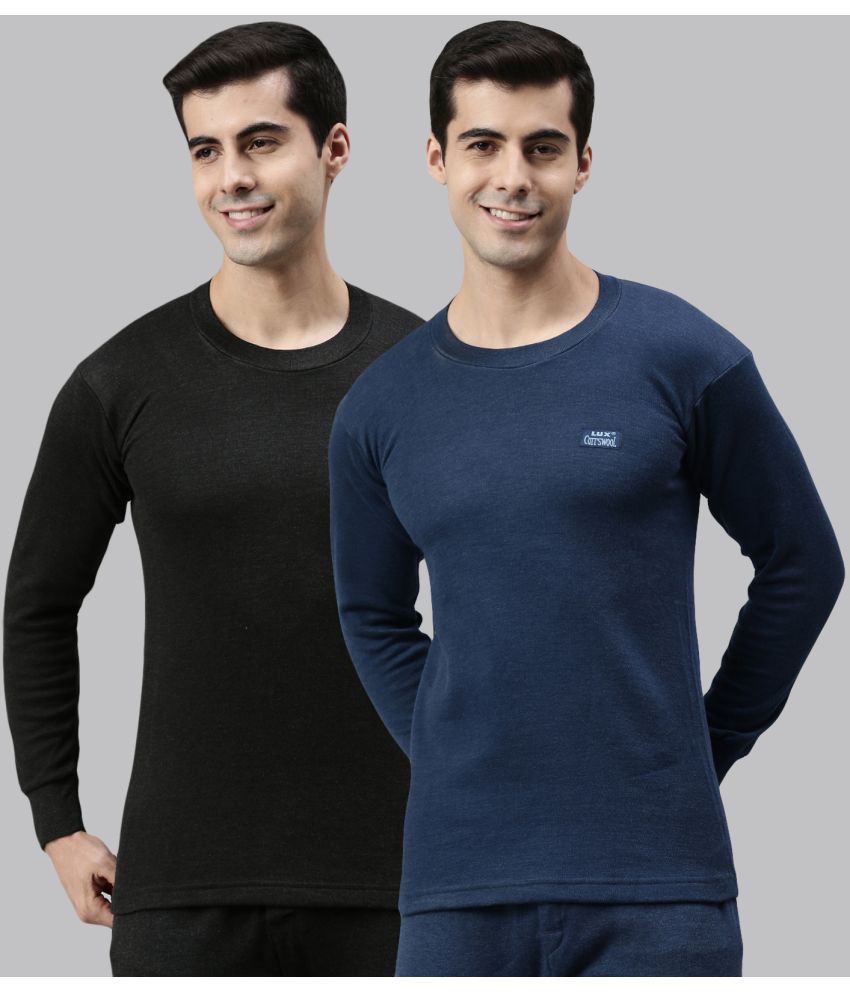     			Lux Cottswool - Multicolor Cotton Blend Men's Thermal Tops ( Pack of 2 )