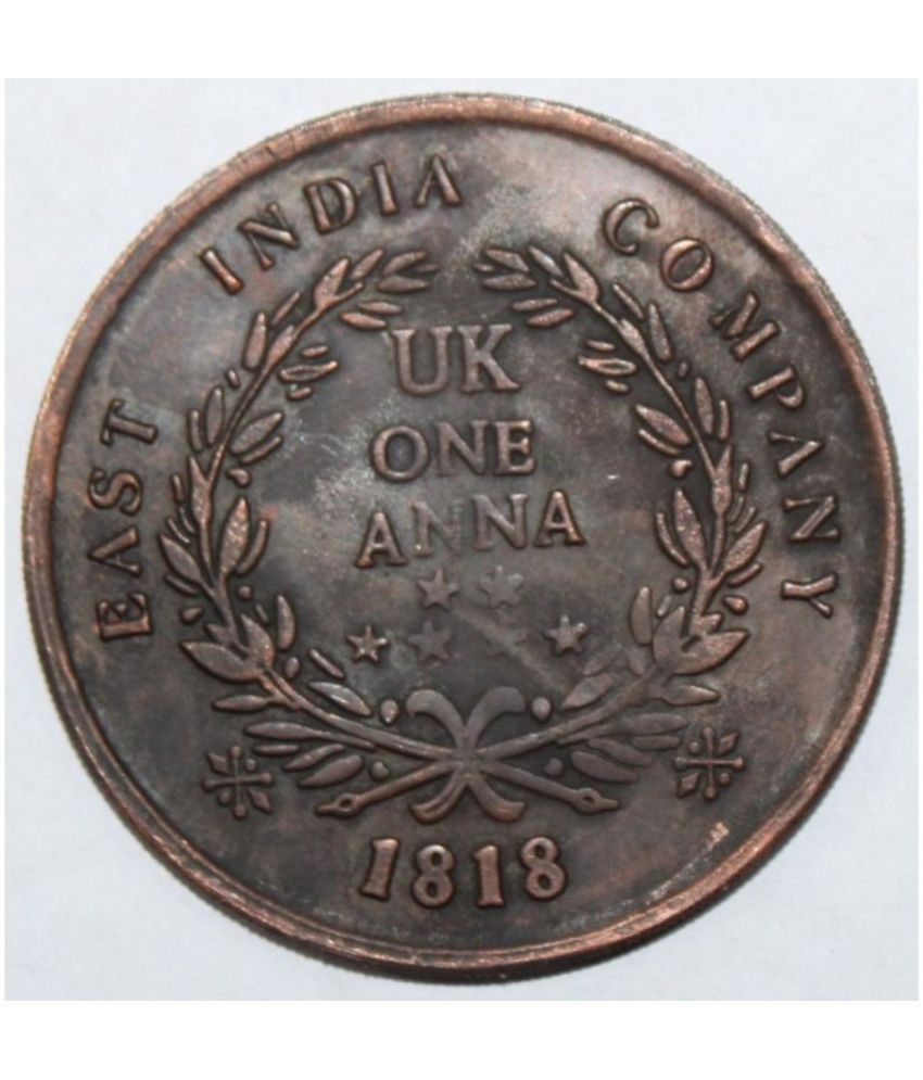     			Luxury - UK 1 Anna 1818 old Heavy Copper Coin East India Company  Guru Nanak Dev Ji - Most Demanding Coin Numismatic Coins