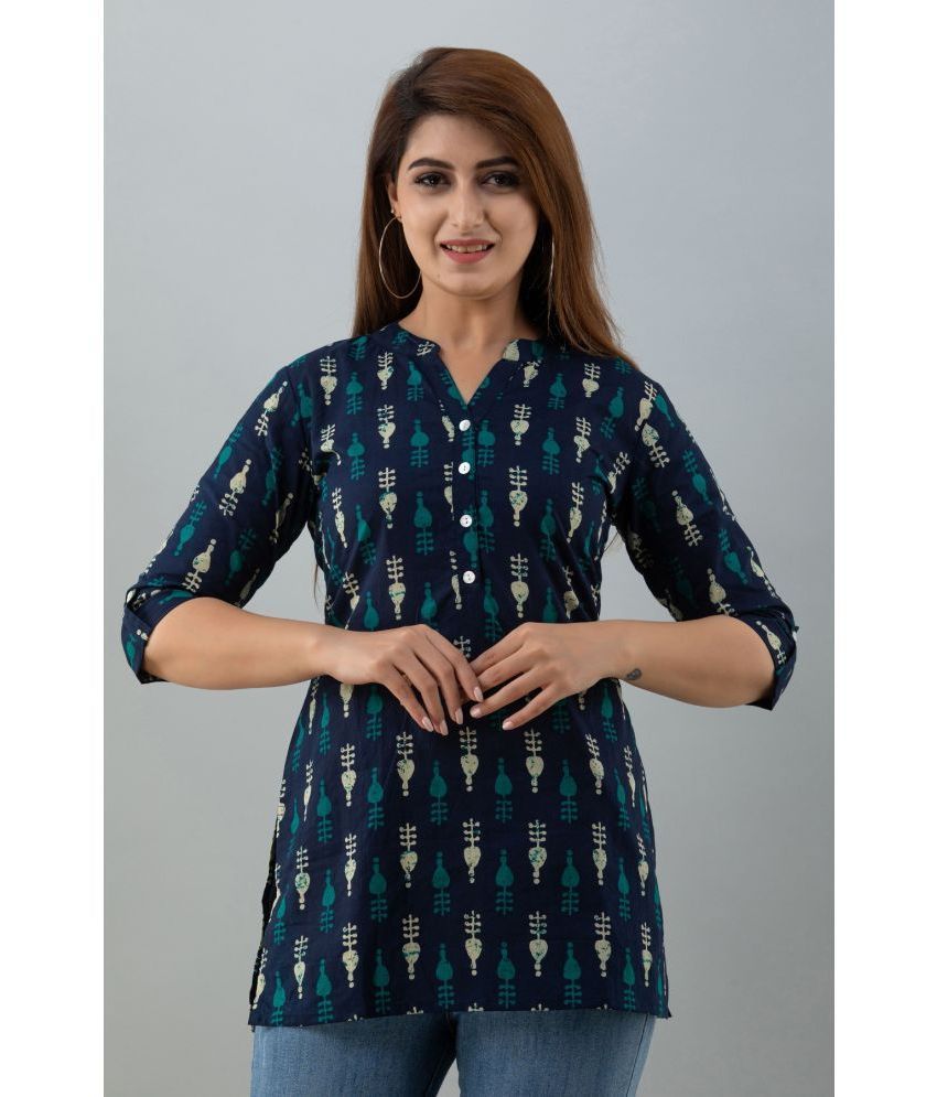     			NeshamaKurti - Navy Blue Rayon Women's Tunic ( Pack of 1 )