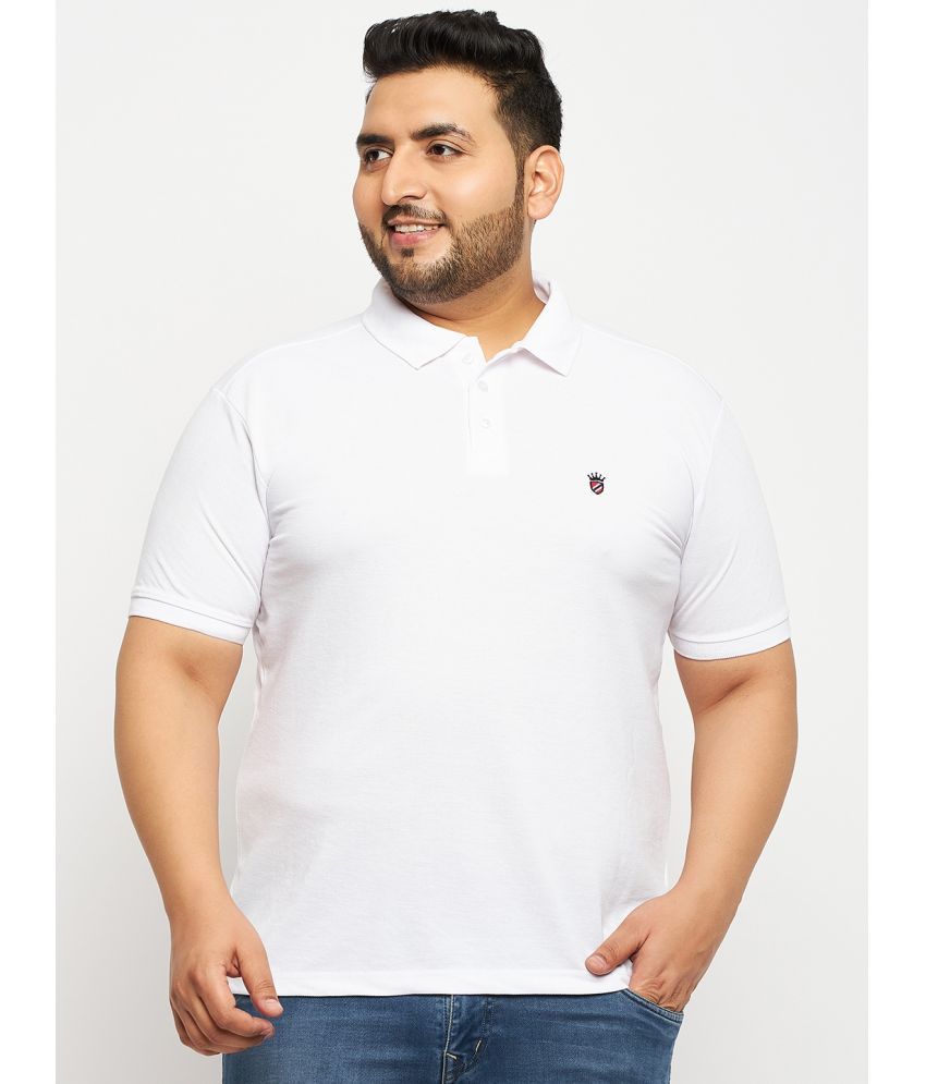     			RELANE Pack of 1 Cotton Blend Regular Fit Solid Half Sleeves Men's Polo T Shirt ( White )