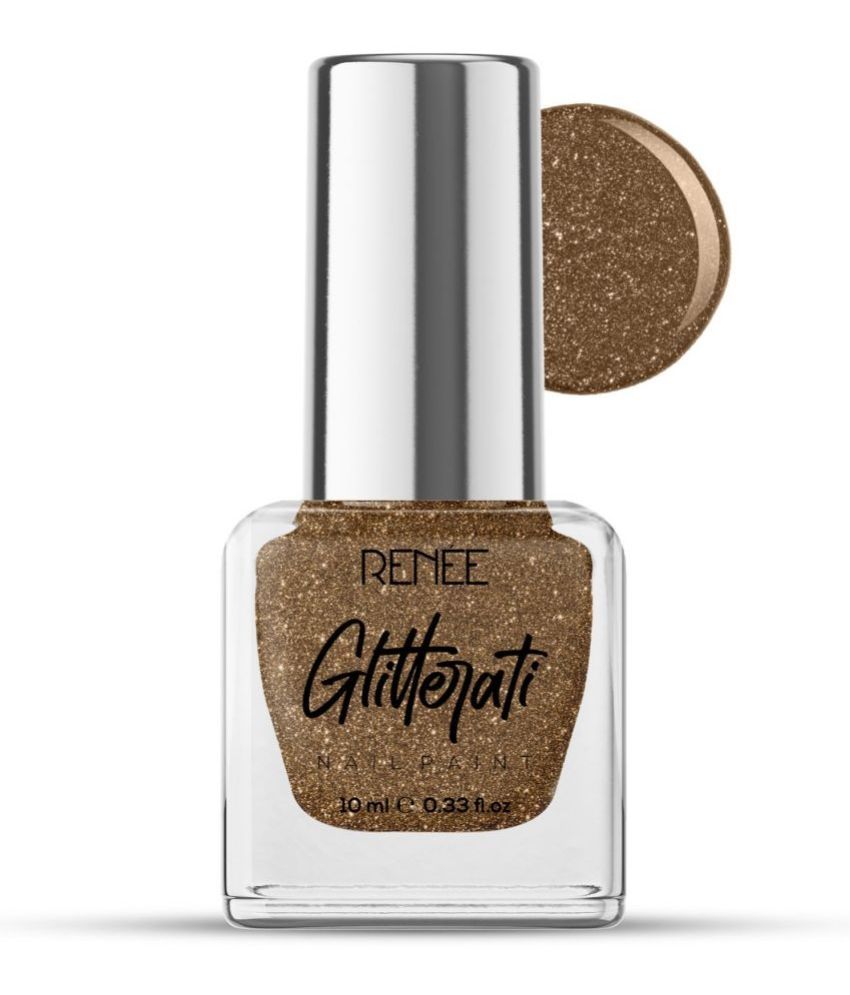     			RENEE Glitterati Nail Paint - Ecru Brown, Quick Drying, Glittery Finish, 10ml