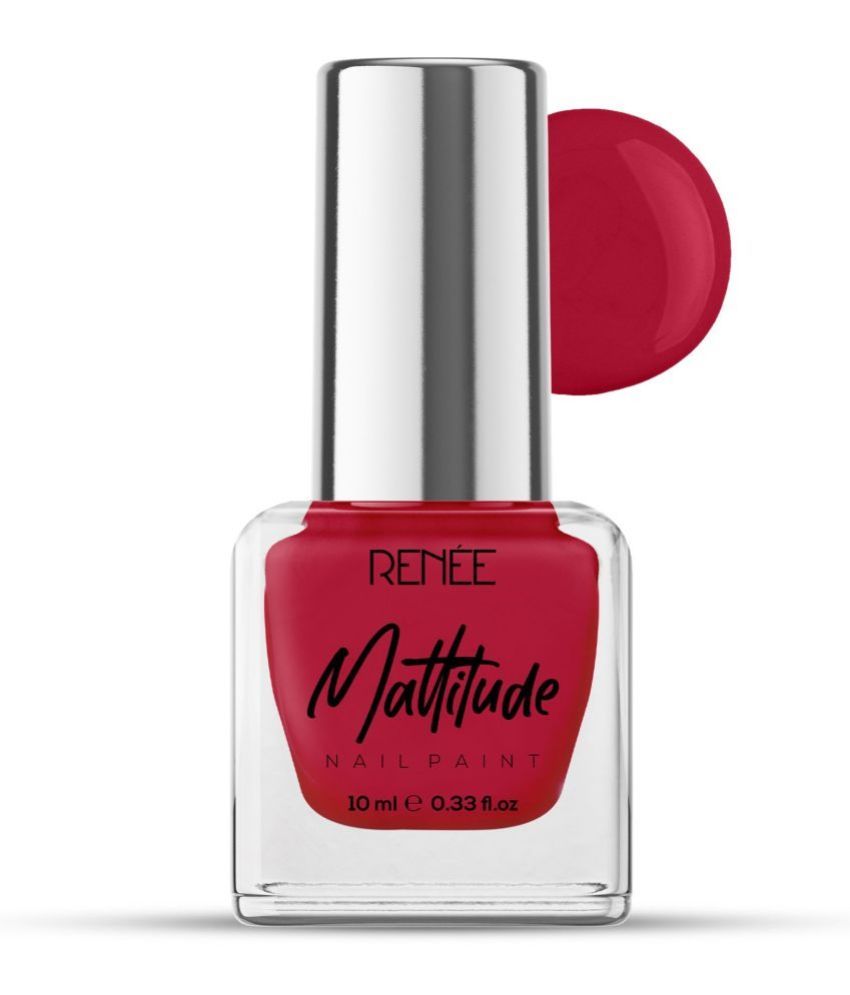     			RENEE Mattitude Nail Paint- Salsa Red, Quick Drying, Matte Finish, Long Lasting, 10ml