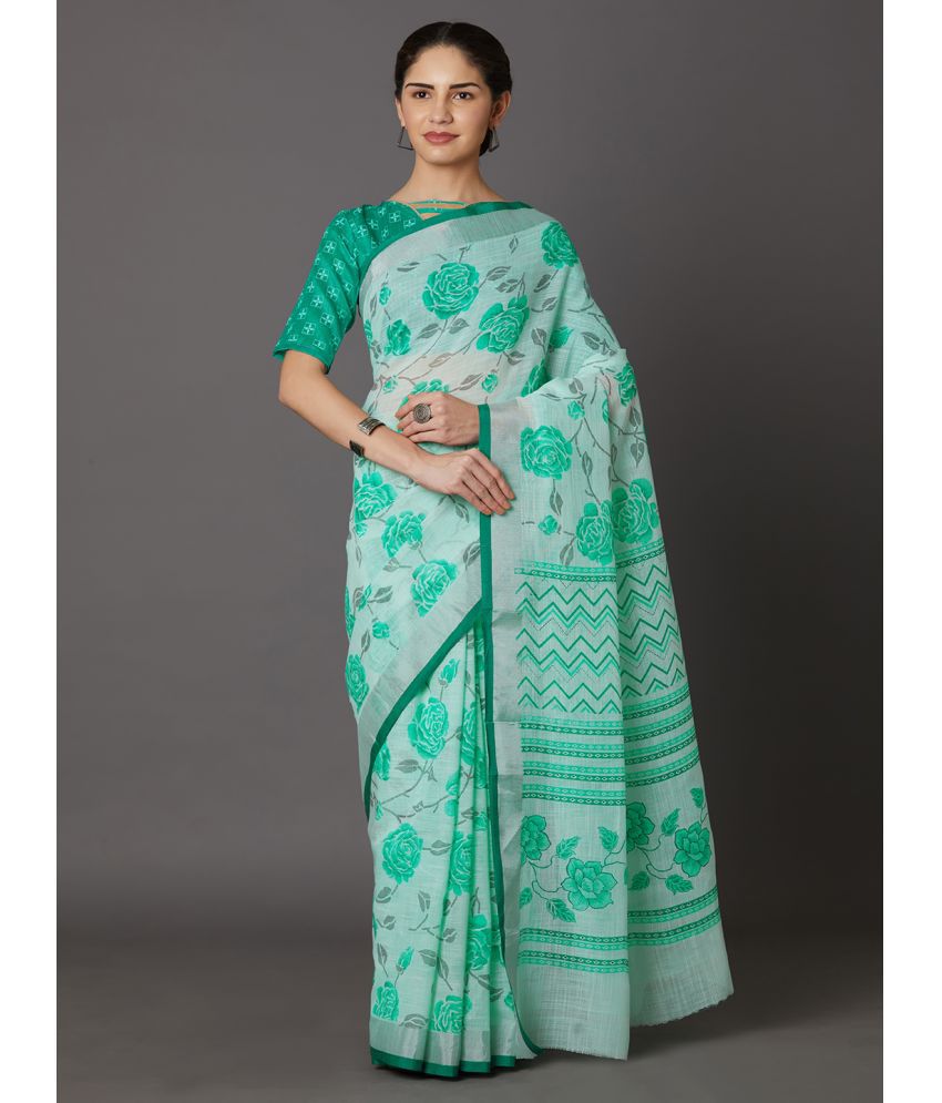     			SareeShop Designer SareeS - Green Banarasi Silk Saree With Blouse Piece ( Pack of 1 )