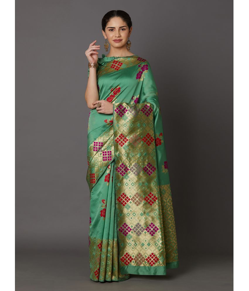     			SareeShop Designer SareeS - Multicolour Jacquard Saree With Blouse Piece ( Pack of 1 )
