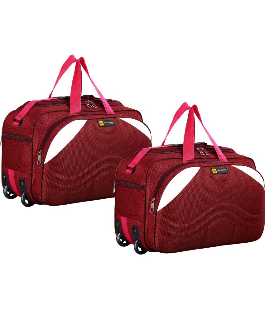     			Waycraft - 55 Ltrs Red Polyester Duffle Trolley