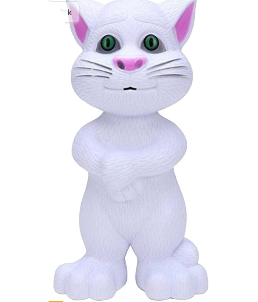    			YESKART- 1805 NEW WHITE  Talking Tom Cat Toy for Kids with Songs and Stories in Funny Tone (Talking Cat), WHITE