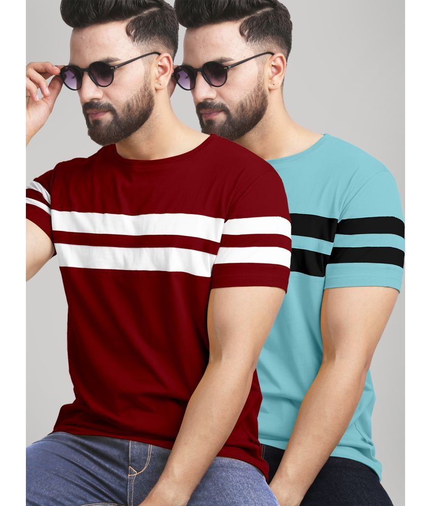     			AUSK Pack of 2 Cotton Blend Regular Fit Men's T-Shirt ( Multicolor )