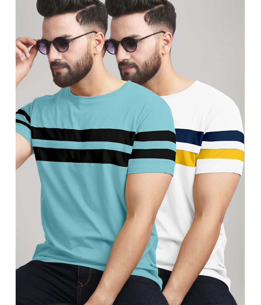     			AUSK Pack of 2 Cotton Blend Regular Fit Men's T-Shirt ( Multicolor )