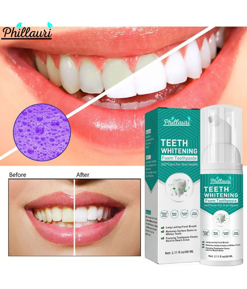     			Phillauri teeth Whitening Foam Toothpaste 60ml