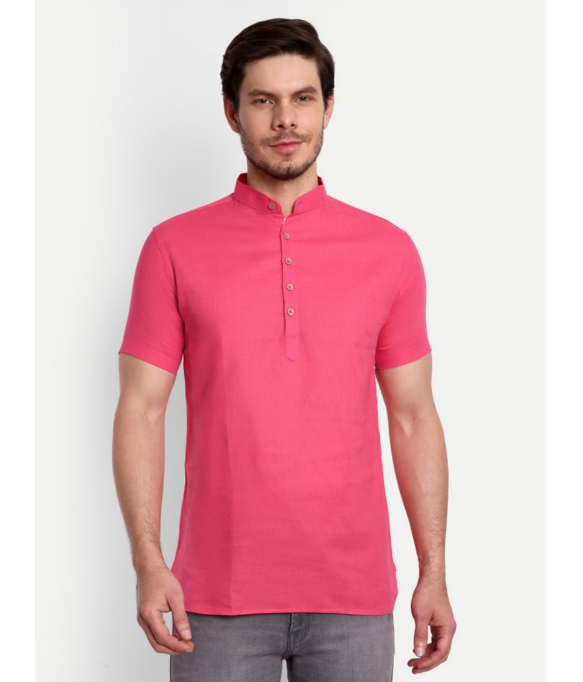     			Vida Loca - Pink Cotton Blend Men's Shirt Style Kurta ( Pack of 1 )