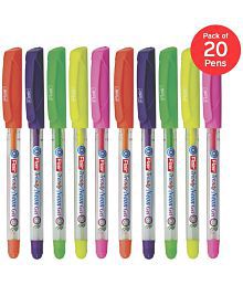 FLAIR Trendy Neon Fluorescent Gel Pen | Tip Size 1 mm | Refillable Ink With Smooth And Comfortable Writing | Ideal For School, College &amp; Office | Multicolor, Blister Pack Of 20
