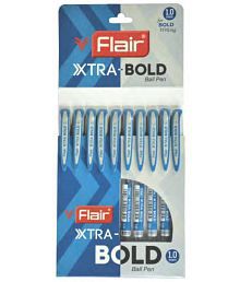 FLAIR Xtra Bold Ball Pen Wallet Pack | Tip Size 1.0 mm | Bold Writing With Comfortable Grip | Smooth Ink Flow System For Smudge Free Writing | Blue Ink, Pack of 20
