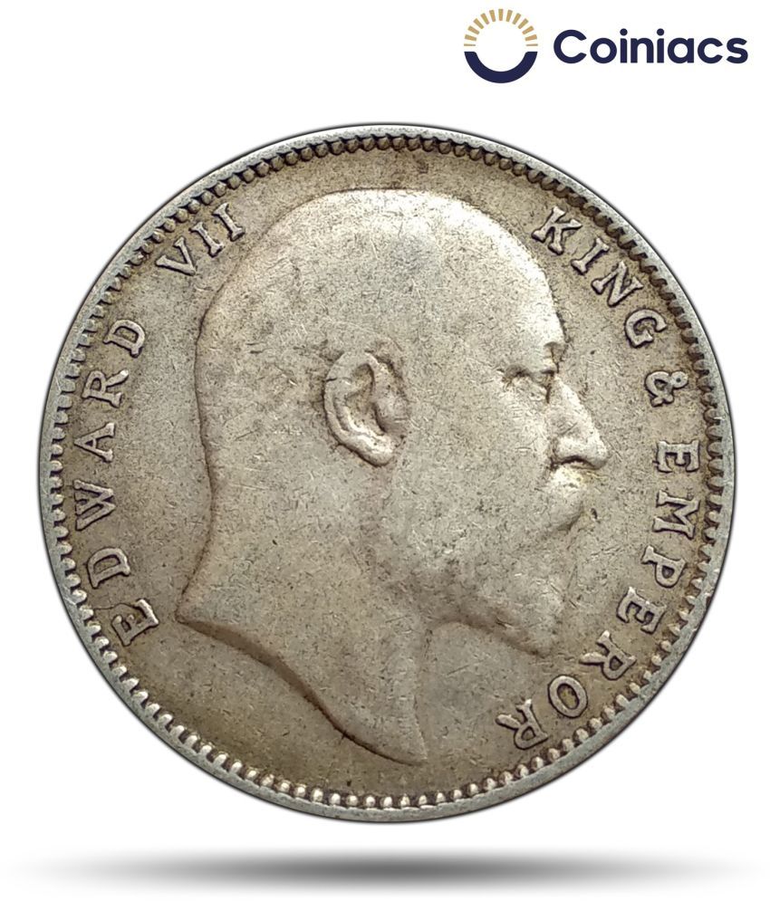     			Coiniacs - One Rupee Edward VII King 1903-1910 1 Silver British India Numismatic Coins