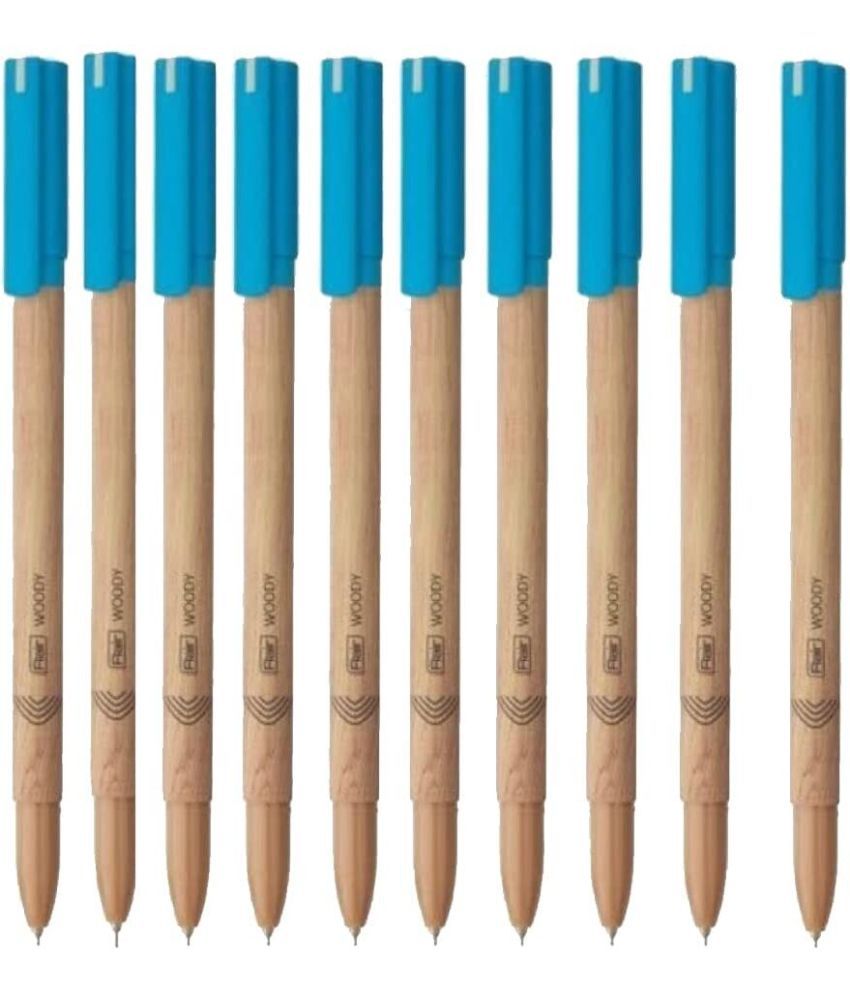     			FLAIR Woody Ball Pen Wallet Pack | 0.7 mm Tip Size | Attractive Woody Design | Smooth Ink Flow System With Low-Viscosity Ink | Smudge Free Writing | Blue Ink, Pack of 20 Ball Pens