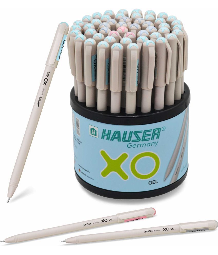     			Hauser XO Gel Pen Stand | Sleek Body & Minimalistic Design With Matt Finish | Solid Body Type, Low Viscosity Ink | Ultra Durable Tip | Blue, Black & Red Ink, Pack of 50 Pens
