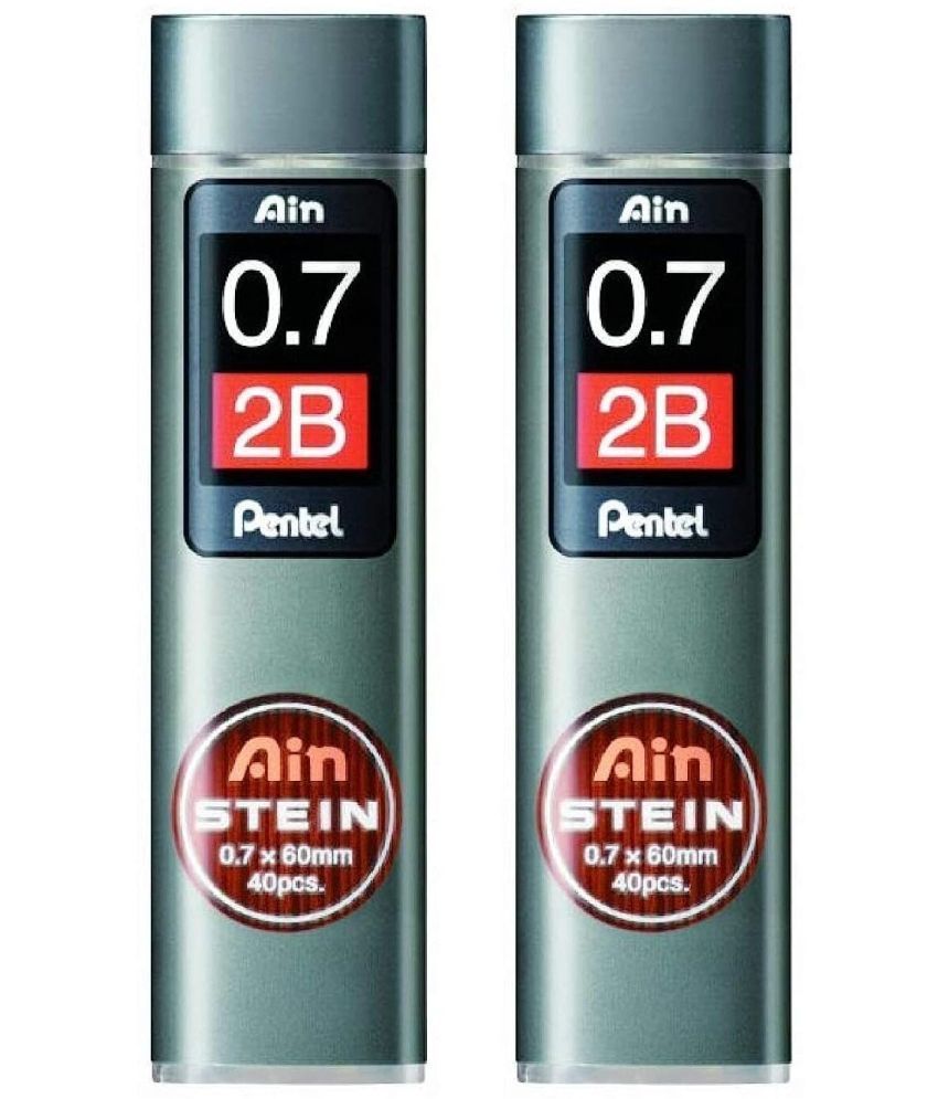     			Pentel Ain Stein Mechanical Pencil Lead | Tip Size 0.7 MM | Lead Of Grade 2B | Pack of 40 Pcs x 2 Set (C277-2B)