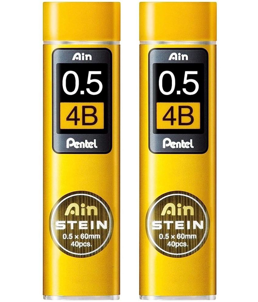     			Pentel Ain Stein Mechanical Pencil Lead | Tip Size 0.5 MM | Lead Of Grade 4B | Pack of 40 Pcs x 2 Set (C275-4B)