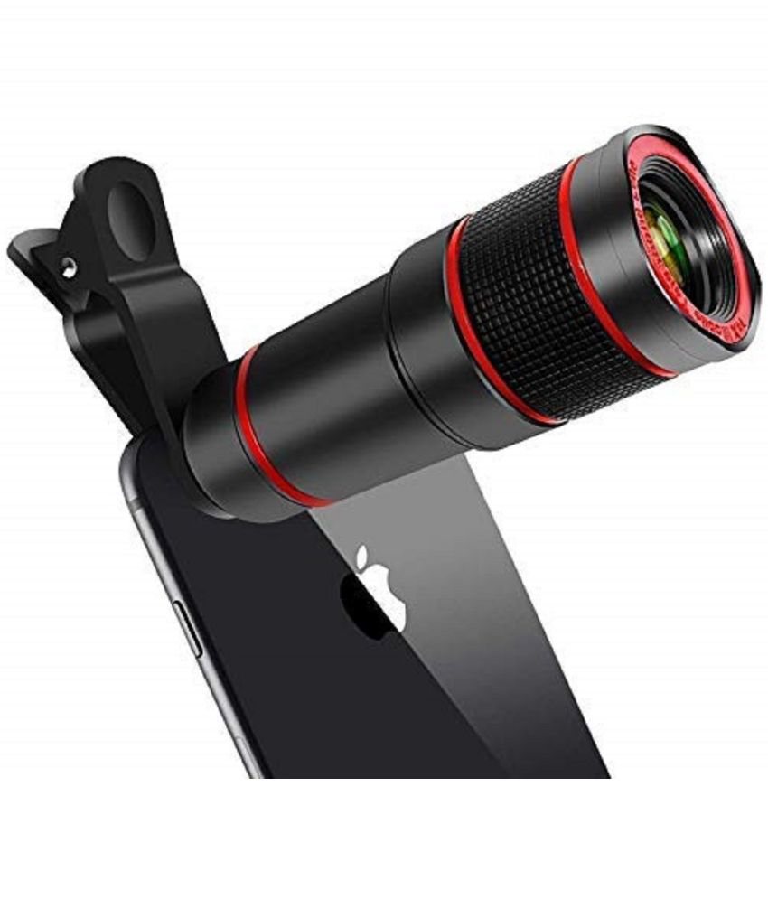     			12x Mobile Lens Long Range Optical Zoom Mobile Telescopic Binocular Telephoto Mobile Lens Kit with Blur Background Effectro Lens & Wide Angle Effect Compatible with All Mobile Phones