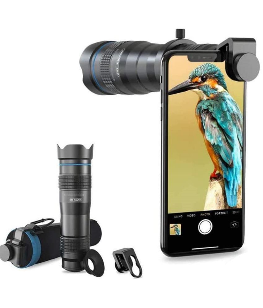     			12x Mobile Lens Long Range Optical Zoom Mobile Telescopic Binocular Monocular Telephoto Mobile Lens Kit with Blur Background Effectro Lens & Wide Angle Effect Compatible with All Mobile Phones